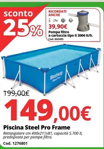 Brico Io Piscina steel pro frame offerta