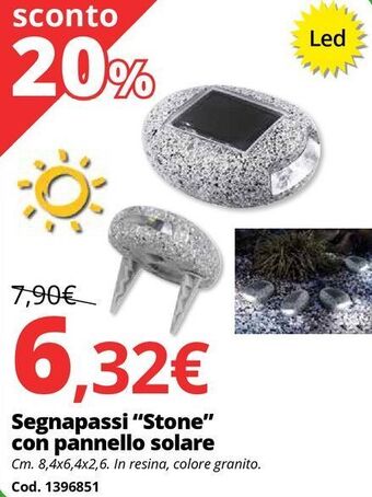 Brico Io Segnapassi “stone” con pannello solare offerta