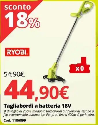 Brico Io Tagliabordi a batteria 18v offerta