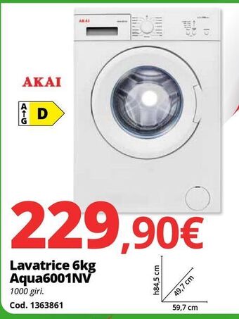 Brico Io Lavatrice 6kg aqua6001nv offerta