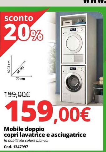 Brico Io Mobile doppio copri lavatrice e asciugatrice offerta