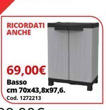 Brico Io Basso cm 70x43,8x97,6. offerta