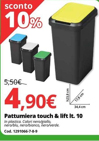 Pattumiera touch & lift lt. 10