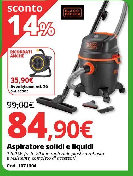 Aspiratore solidi e liquidi offerta di Brico Io