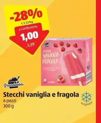 ALDI Grandessa stecchi vaniglia e fragola 6 pezzi 300g offerta