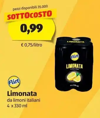 ALDI Limonata flirt da limoni italiani 4x330ml offerta