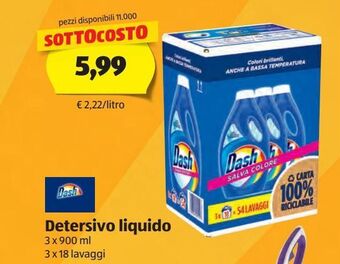 ALDI Detersivo liquido dash 3x18 lavaggi, 3x900 l offerta
