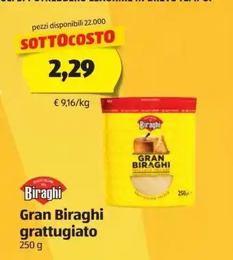 ALDI Grattugiato gran biraghi 250g offerta