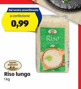ALDI Riso lungo happy harvest 1 kg offerta