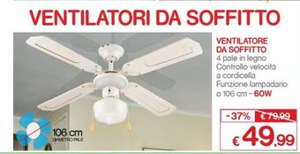 Satur Ventilatore da soffitto offerta