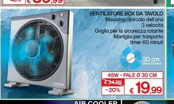 Satur Ventilatore box da tavolo offerta