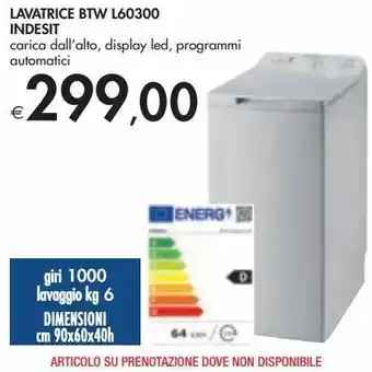 Bennet Lavatrice btw l60300 indesit offerta