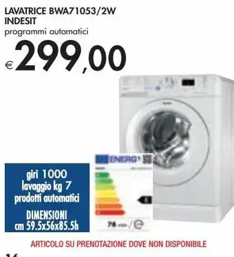 Bennet Lavatrice bwa71053/ 2w indesit offerta