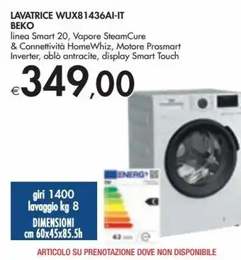 Bennet Lavatrice wux81436i-it beko offerta