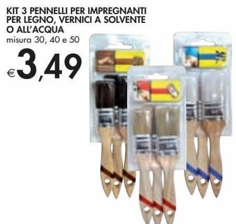 Bennet Kit 3 pennelli per impregnanti per legno, vernici a solvente o all'acqua offerta