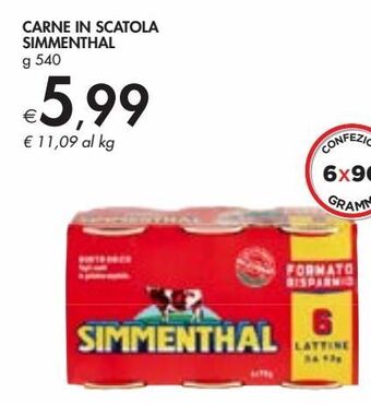 Bennet Carne in scatola simmenthal offerta