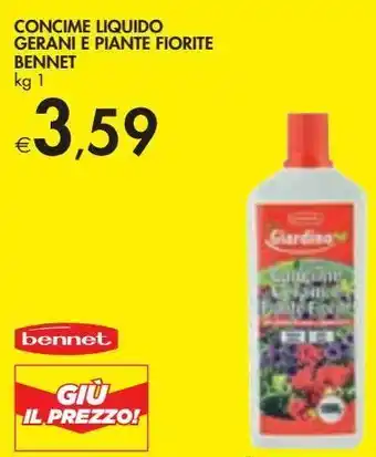 Bennet Concime liquido gerani e piante fiorite bennet offerta