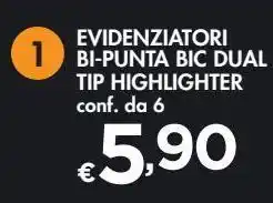 Bennet Evidenziatori bi-punta bic dual tip highlighter offerta
