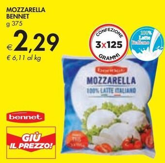 Bennet Mozzarella bennet offerta