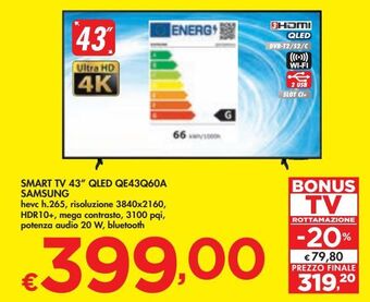 Smart tv 43'' qled qe43q60a samsung