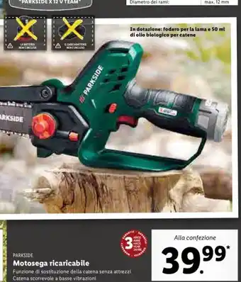 Lidl Motosega ricaricabile offerta