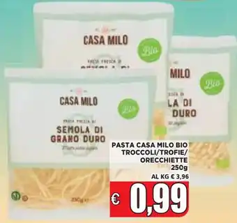 Vivo Supermercati Casa Milo Bio Troccoli/Trofie/Orecchiette Pasta 250 g offerta