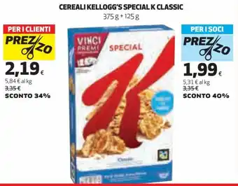 Coop Cereali Kellogg's Special K Classic 375 g + 125 g offerta