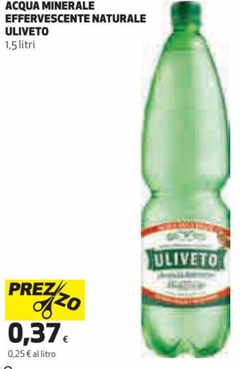 Coop Acqua Minerale Effervescente Naturale Uliveto 1.5 Litri offerta
