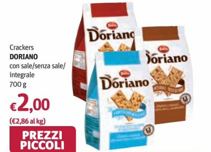 Doria Doriano Crackers 700 g offerta di Futura Supermercati