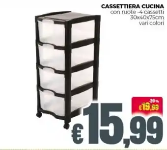 Franzy's Cassettiera Cucina 30x40x75 cm offerta