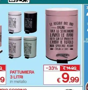 Satur Pattumiera 3 litri offerta
