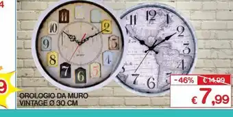 Satur Orologio da muro vintage 30 cm offerta