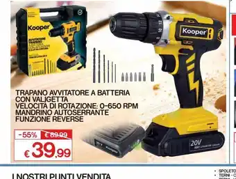 Trapano avvitatore 20v con clip e valigetta