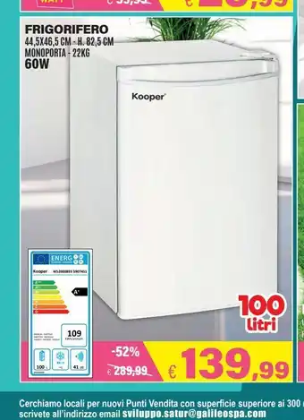 Satur Frigorifero monoporta 100 lt classe a+ offerta