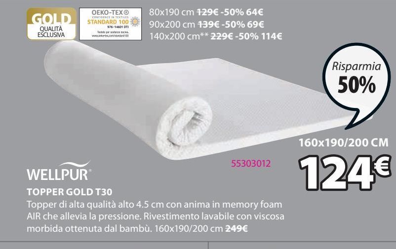 Topper gold t30 offerta di JYSK