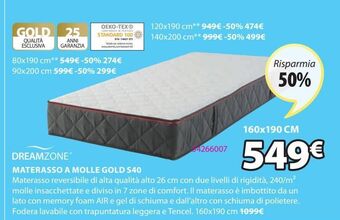 JYSK Materasso a molle gold s40 offerta