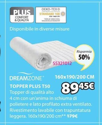 JYSK Topper plus t50 offerta