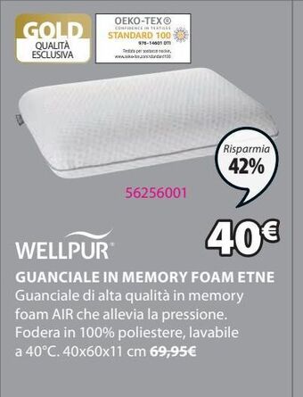 JYSK Guanciale in memory foam etne offerta