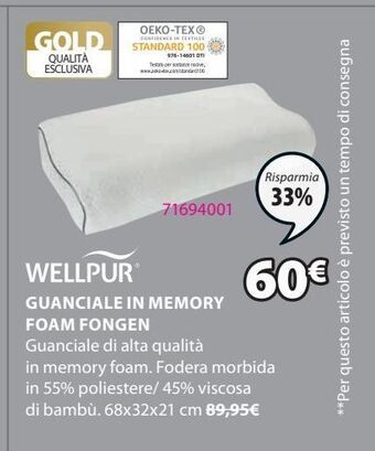 JYSK Guanciale in memory foam fongen offerta
