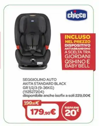 Bimbo Store Seggiolino auto akita standard black offerta