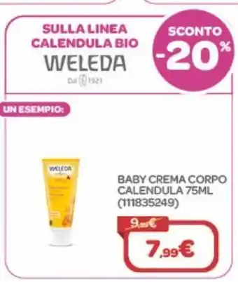 Bimbo Store Baby crema corpo calendula 75ml offerta