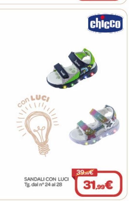 Sandali con luci offerta di Bimbo Store