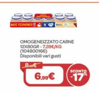 Bimbo Store Omogeneizzato carne 12x80gr offerta