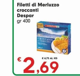 Despar Filetti di merluzzo croccanti despar gr 400 offerta