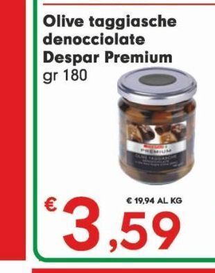 Despar Olive taggiasche denocciolate despar premium gr 180 offerta