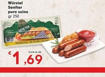 Eurospar Wurstel puro suino senfter gr 250 offerta