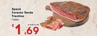 Eurospar Speck foresta verde trentino l'etto offerta