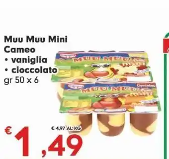 Eurospar Muu muu cameo vaniglia, cioccolato gr 50x6 offerta