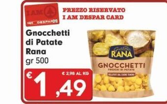 Eurospar Gnocchetti di patate rana gr 500 offerta