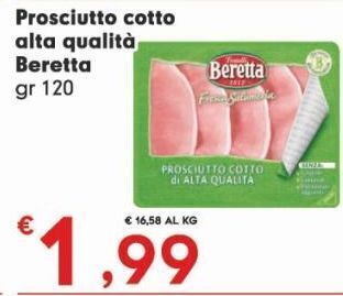 Eurospar Prosciutto cotto alta qualità beretta gr 120 offerta